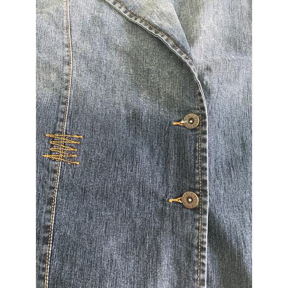 Just Blu Jeans Ombré Unique Detailed Denim Jacket Blazer Sz 32W - Picture 5 of 10